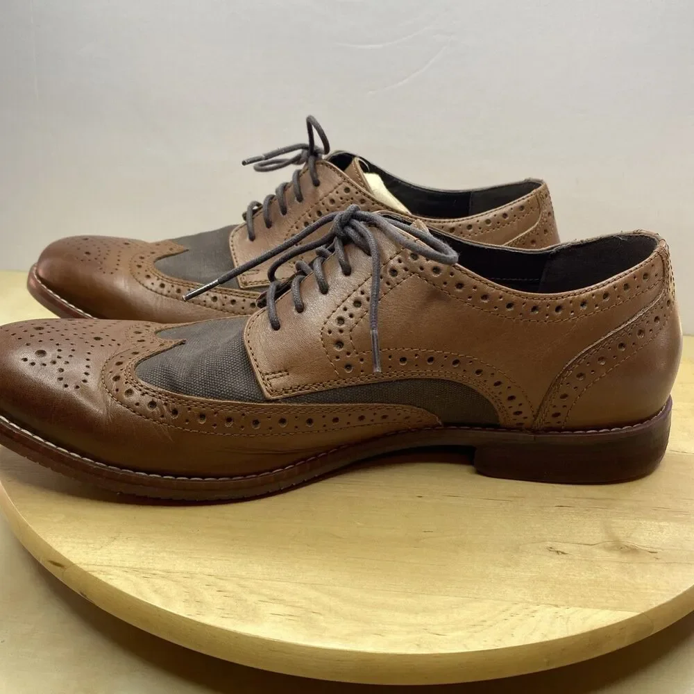 Rockport Wingtip Brogue TruTech Leather Mens 10.5 Brown H80044 Dress Shoes